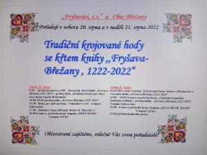 Tradiční krojované hody se křtem knihy "Fryšava-Břežany, 1222-2022" 1